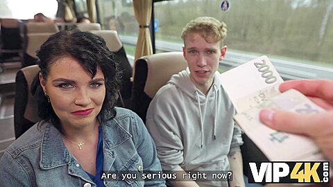 Pretty Big Titted Lady Is Fucking In The Bus